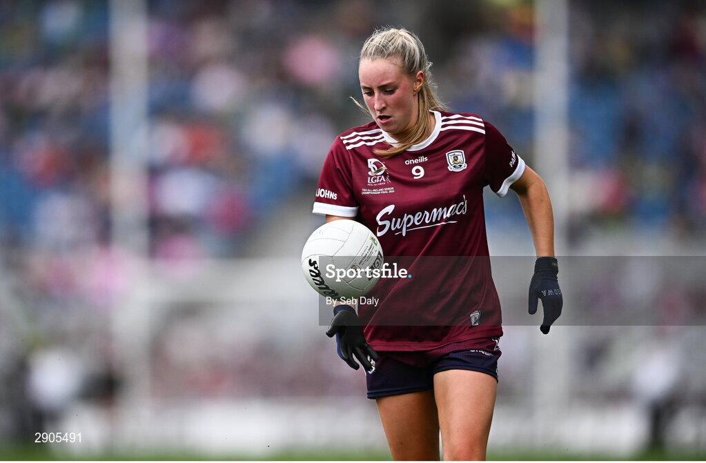 4 August 2024; Ailbhe Davoren of Galway during the TG4 All-Ireland Ladies Football Senior Championship final match between Galway and Kerry at Croke Park, Dublin. Photo by Seb Daly/Sportsfile