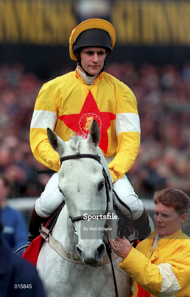 18 March 1998; Brian Harding on One Man during day two of the Cheltenham Racing Festival at Prestbury Park in Cheltenham, England. Photo by Matt Browne/Sportsfile