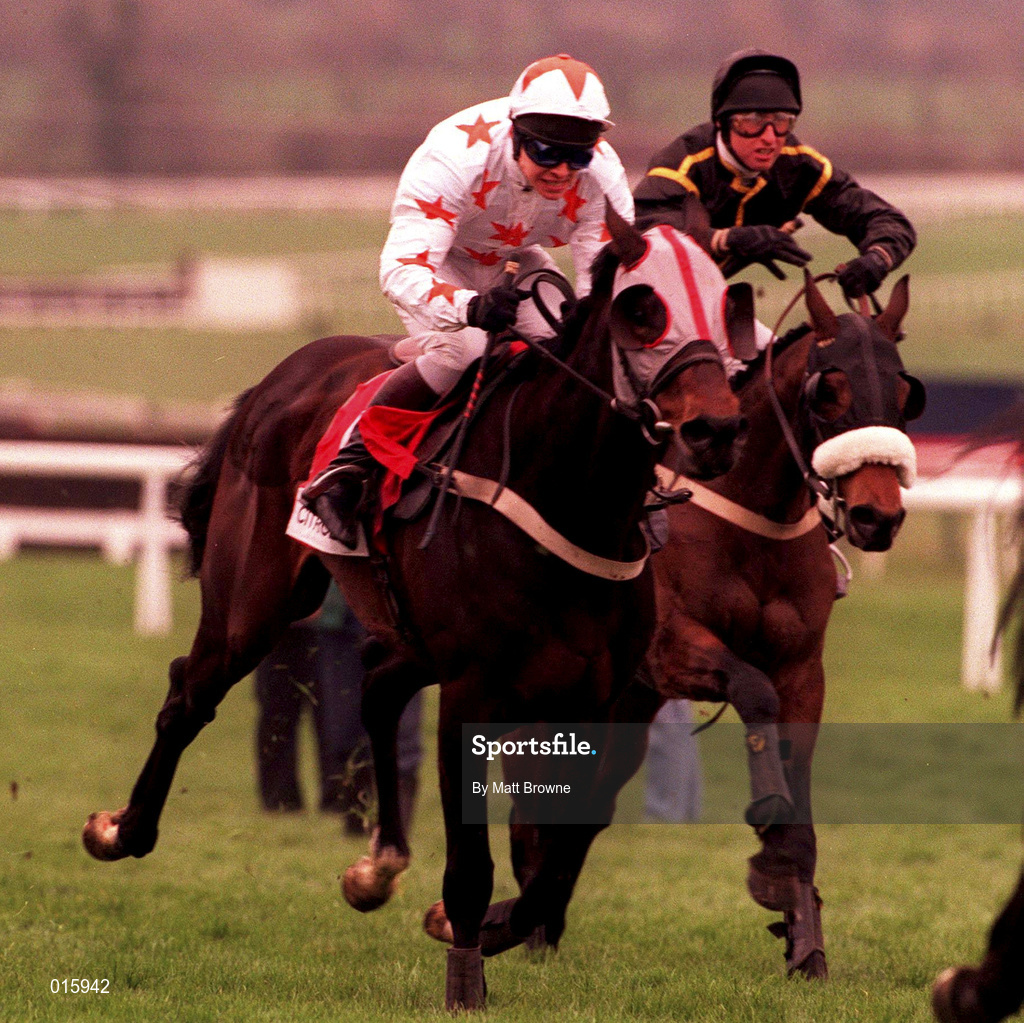 17 March 1998; Circus Star, with Richard Johnston up, in action in the Citroen Supreme Novices Hurdle race during day one of the Cheltenham Racing Festival at Prestbury Park in Cheltenham, England. Photo by Matt Browne/Sportsfile