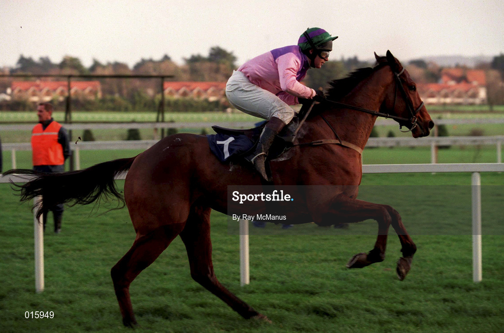 26 December 1998; Colonial Sunset with David Casey up, after clearing the last first time round on their way to winning the Kerry Spring Maiden Hurdle during the Leopardstown Christmas Festival Day One at Leopardstown Racecourse in Dublin. Photo by Ray McManus/Sportsfile