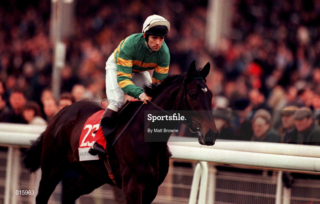18 March 1998. Conor O'Dwyer and Joe Mac. Picture Credit: Matt Browne/SPORTSFILE *** Local Caption *** 18 March 1998; Conor O'Dwyer on Joe Mac during day two of the Cheltenham Racing Festival at Prestbury Park in Cheltenham, England. Photo by Matt Browne/Sportsfile