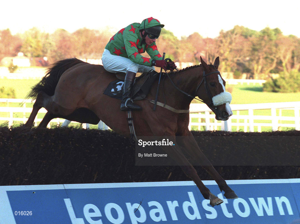 28 December 1998; Dorans Pride, with Paul Carberry up, clear the last on their way to winning the Ericsson Steeplechase during the Leopardstown Christmas Festival Day Three at Leopardstown Racecourse in Dublin. Photo by Matt Browne/Sportsfile