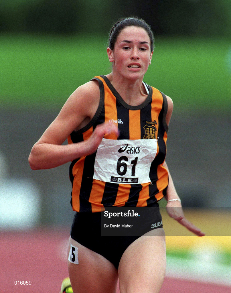 13 July 1997; Emily Maher of Kilkenny City Harriers A.C.during the BLÉ National Track & Field Championships at Morton Stadium in Santry, Dublin. Photo by David Maher/Sportsfile