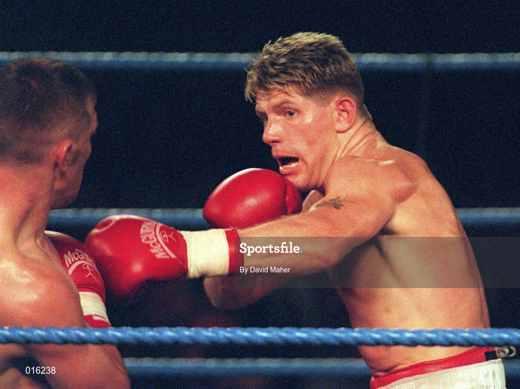 19 September 1998; Jim Rock in action against Michael Monaghan at the National Basketball Arena in Tallaght, Dublin. Photo by David Maher/Sportsfile