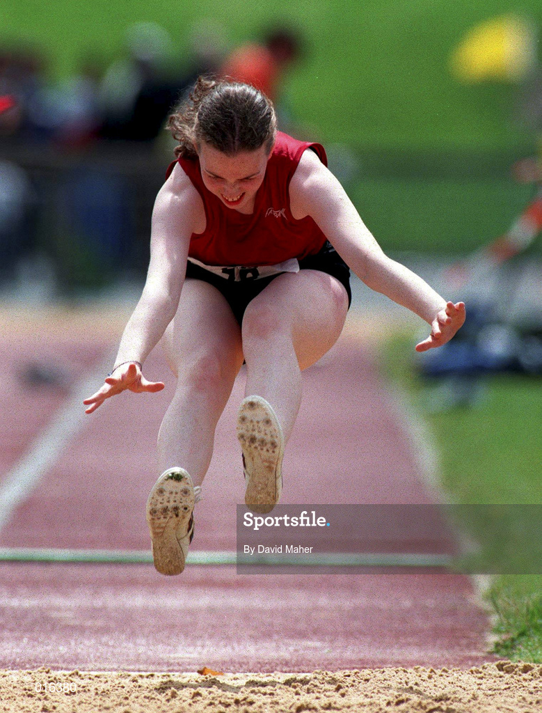 13 July 1997; Mary Devlin of Ballinascreen A.C. during the BLÉ National Track & Field Championships at Morton Stadium in Santry, Dublin. Photo by David Maher/Sportsfile