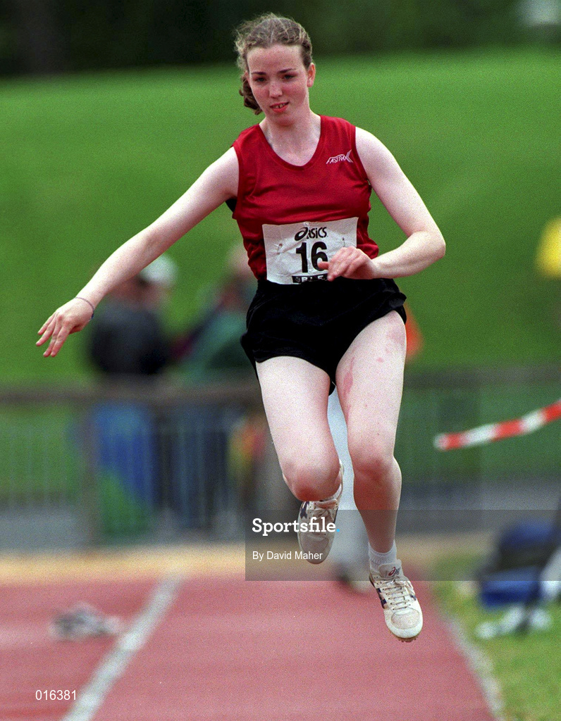 13 July 1997; Mary Devlin of Ballinascreen A.C. during the BLÉ National Track & Field Championships at Morton Stadium in Santry, Dublin. Photo by David Maher/Sportsfile