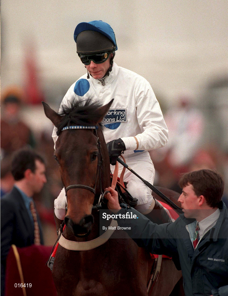 18 March 1998; Jockey Mick Fitzgerald during day two of the Cheltenham Racing Festival at Prestbury Park in Cheltenham, England. Photo by Matt Browne/Sportsfile