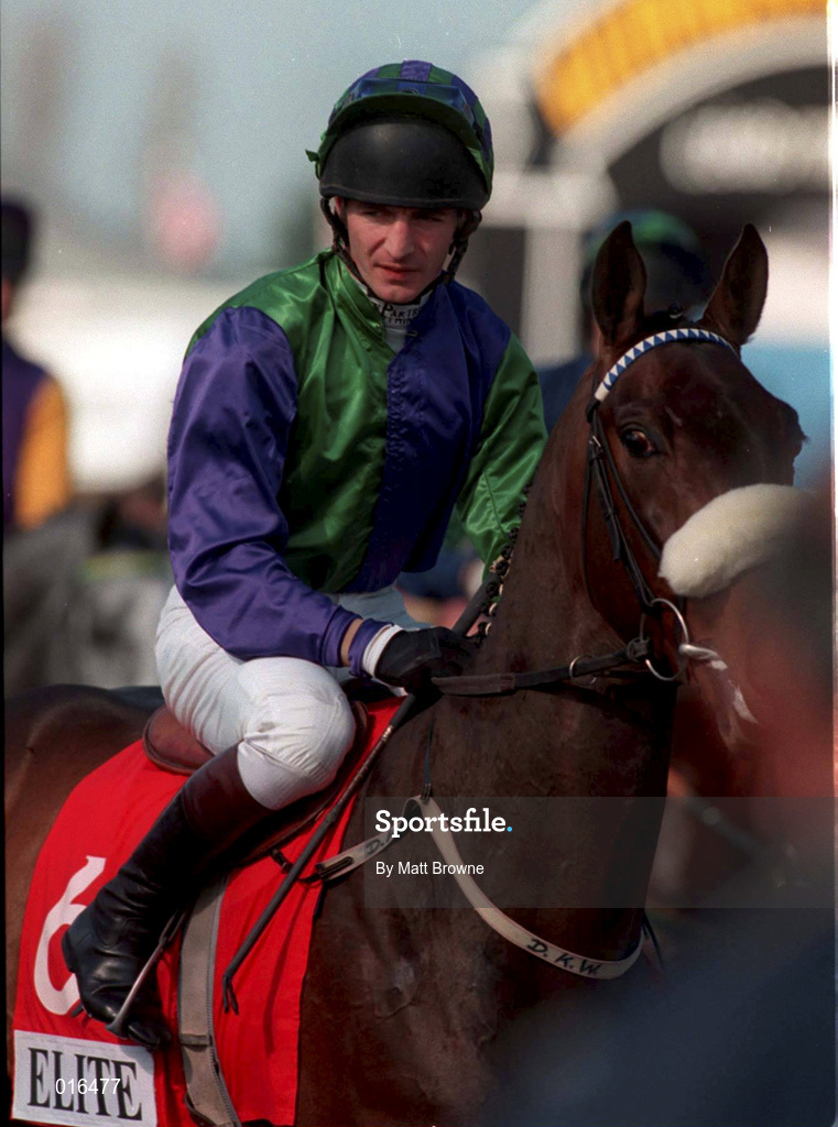 17 March 1998; Norman Williamson on Iron County Xmas during day one of the Cheltenham Racing Festival at Prestbury Park in Cheltenham, England. Photo by Matt Browne/Sportsfile