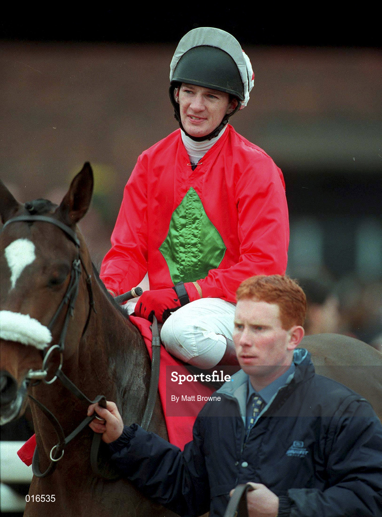 17 February 1998; Paul Carberry on Graphic Equaliser during horse racing from Leopardstown in Dublin. Photo by Matt Browne/Sportsfile