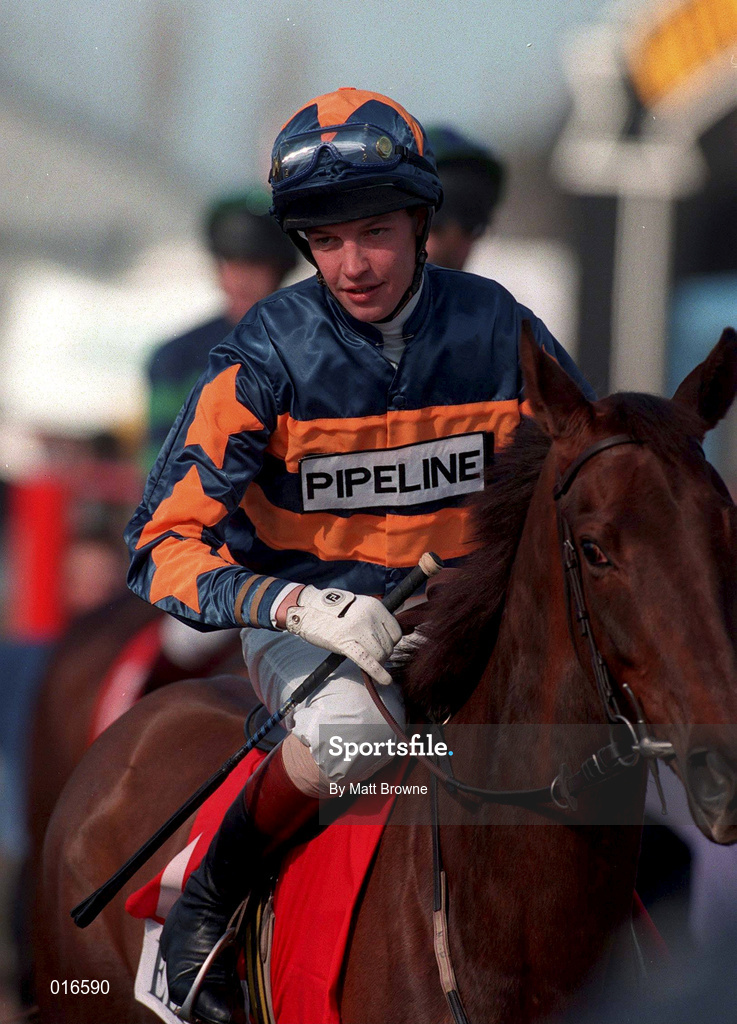 19 March 1998; Richard Hughes on Amitge during day three of the Cheltenham Racing Festival at Prestbury Park in Cheltenham, England. Photo by Matt Browne/Sportsfile