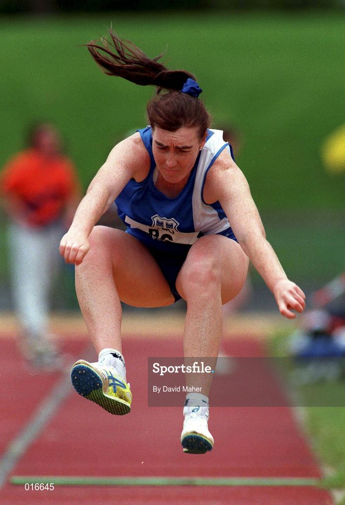 13 July 1997; Siobhan Hoey of Dublin City Harriers A.C. during the BLÉ National Track & Field Championships at Morton Stadium in Santry, Dublin. Photo by David Maher/Sportsfile
