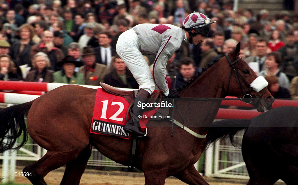 17 March 1998; Space Trucker, with Norman Williamson up, in action in the Guinness Arkle Challenge Trophy Steeplechase during day one of the Cheltenham Racing Festival at Prestbury Park in Cheltenham, England. Photo by Damien Eagers/Sportsfile