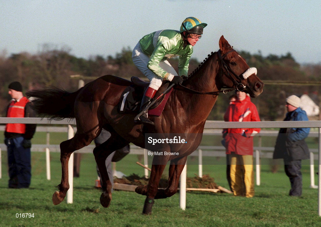 28 December 1998; To Your Honour, with Francis Flood up, on their way to winning the O'Dwyers Stillorgan Orchard Novice Hurdle during the Leopardstown Christmas Festival Day Three at Leopardstown Racecourse in Dublin. Photo by Matt Browne/Sportsfile