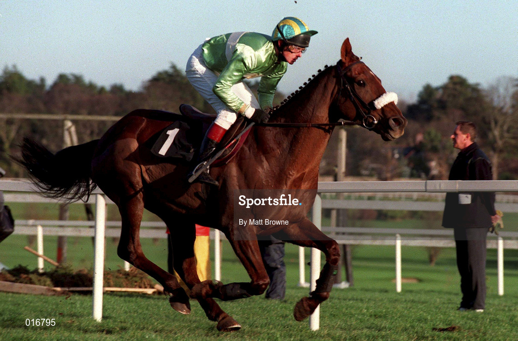 28 December 1998; To Your Honour, with Francis Flood up, on their way to winning the O'Dwyers Stillorgan Orchard Novice Hurdle during the Leopardstown Christmas Festival Day Three at Leopardstown Racecourse in Dublin. Photo by Matt Browne/Sportsfile