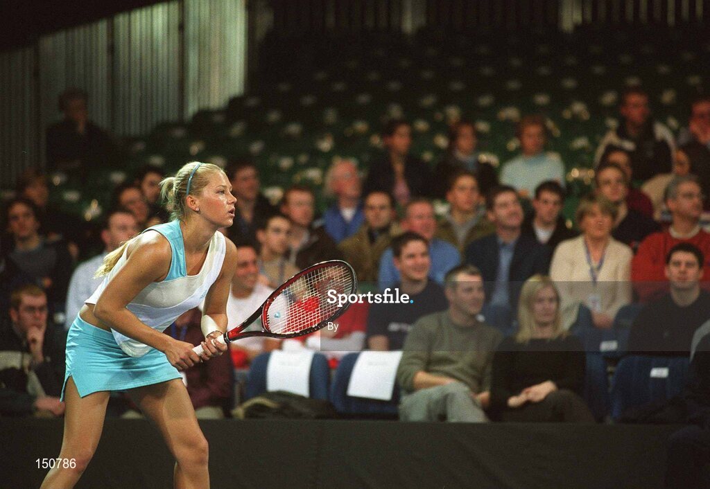 5 December 2002; Anna Kournikova in action during her match with Monica Seles. Europe v USA, Collins Cup Tennis, The Trilogy, Simmonscourt Pavillion, RDS, Dublin, Ireland. Picture credit; Pat Murphy / SPORTSFILE