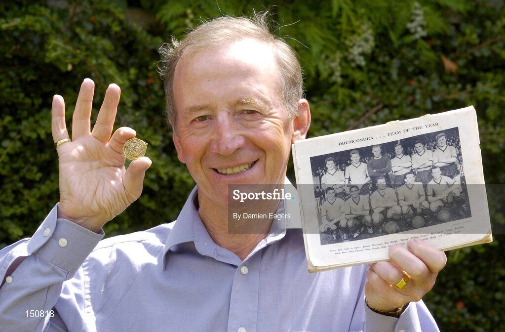 23 July 2004; Former Drumcondra United player Alf Girvan with his FAI Cup runners up medal and a team photograph of Drumcondra, both from 1961, at his home in Dublin. Picture credit; Damien Eagers / SPORTSFILE