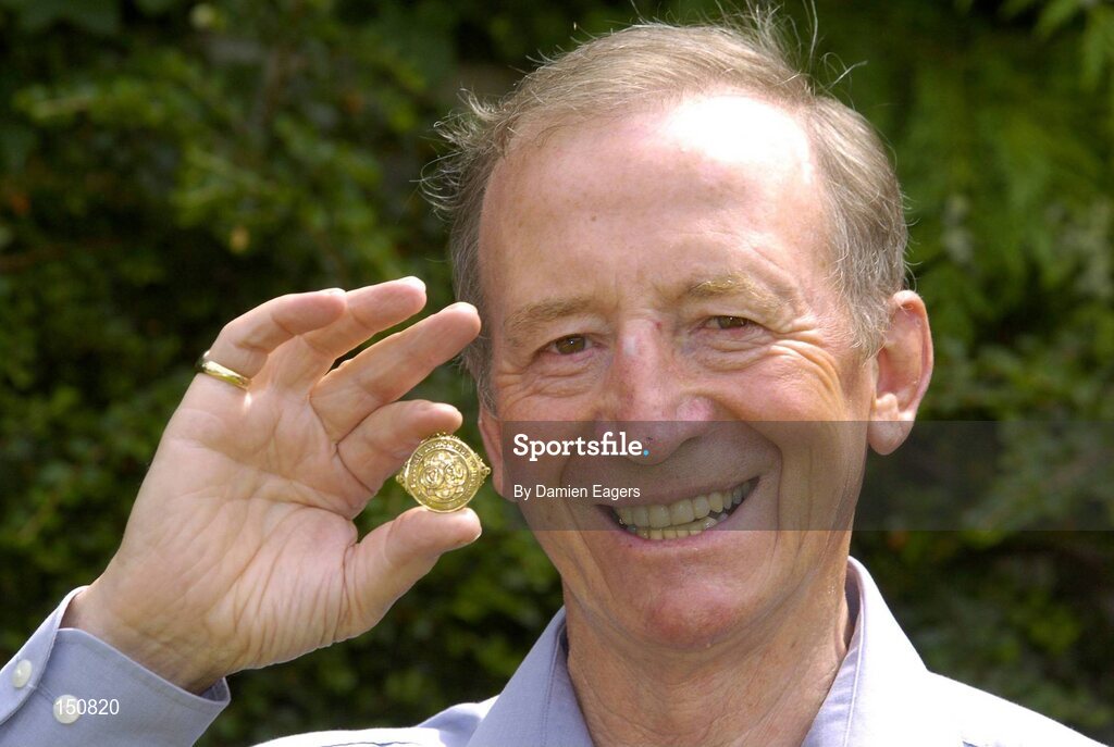 23 July 2004; Former Drumcondra United player Alf Girvan with his FAI Cup runners up medal from 1961, at his home in Dublin. Picture credit; Damien Eagers / SPORTSFILE