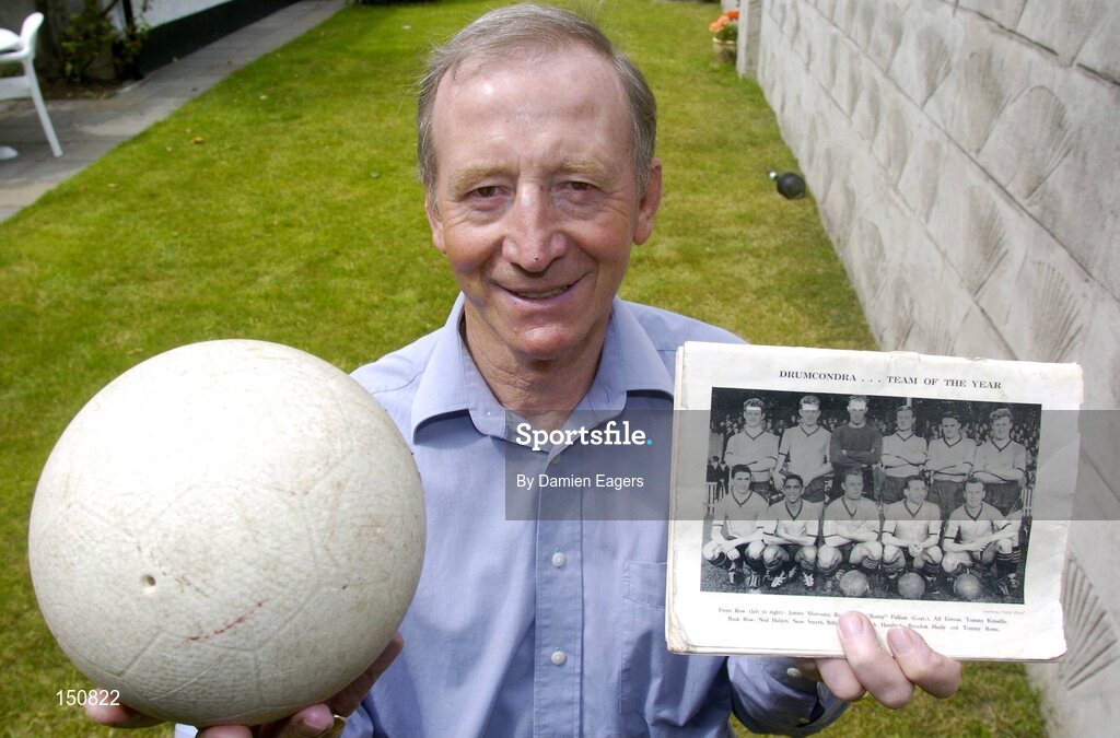 23 July 2004; Former Drumcondra United player Alf Girvan with a Drumcondra team photograph from 1961, at his home in Dublin. Picture credit; Damien Eagers / SPORTSFILE