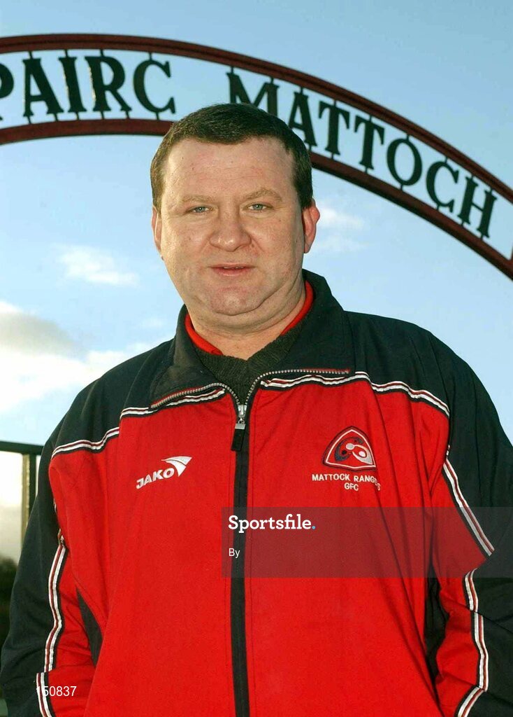18 December 2002; Mattock Rangers manager Brendan Reilly pictured outside Mattock Park, Collon, Co. Louth. Football. Picture credit; David Maher / SPORTSFILE
