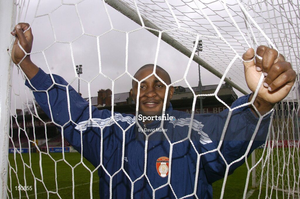 9 April 2004; Charles Mbabazi Livingstone, St. Patrick's Athletic. Richmond Park, Dublin. Picture credit; David Maher / SPORTSFILE *EDI*