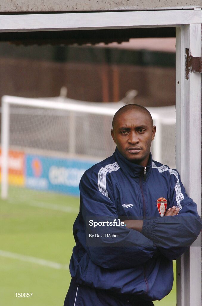 9 April 2004; Charles Mbabazi Livingstone, St. Patrick's Athletic. Richmond Park, Dublin. Picture credit; David Maher / SPORTSFILE *EDI*