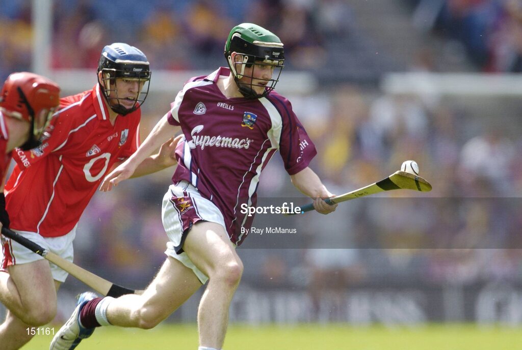 15 August 2004; Kevin Hynes, Galway, in action against Ronan Conway, Cork. Minor Hurling Championship Semi-Final, Galway v Cork, Croke Park, Dublin. Picture credit; Ray McManus / SPORTSFILE