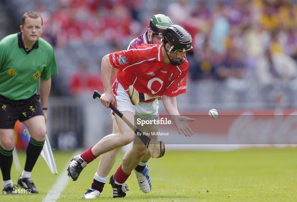 15 August 2004; Shane O'Neill, Cork, in action against Kevin Hynes, Galway. Minor Hurling Championship Semi-Final, Galway v Cork, Croke Park, Dublin. Picture credit; Ray McManus / SPORTSFILE