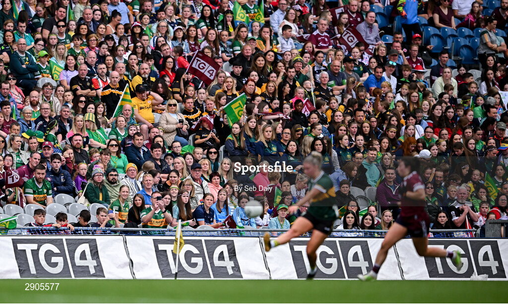 4 August 2024; Spectators during the TG4 All-Ireland Ladies Football Senior Championship final match between Galway and Kerry at Croke Park, Dublin. Photo by Seb Daly/Sportsfile
