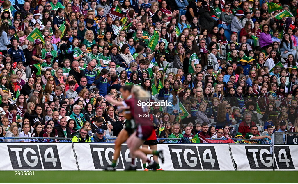 4 August 2024; Spectators during the TG4 All-Ireland Ladies Football Senior Championship final match between Galway and Kerry at Croke Park, Dublin. Photo by Seb Daly/Sportsfile