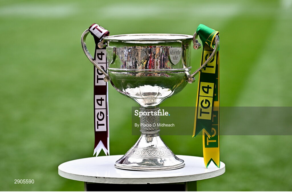 4 August 2024; The Brendan Martin Cup before the TG4 All-Ireland Ladies Football Senior Championship final match between Galway and Kerry at Croke Park in Dublin. Photo by Piaras Ó Mídheach/Sportsfile
