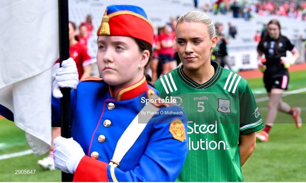 4 August 2024; Fermanagh captain Shannan McQuade before the TG4 All-Ireland Ladies Football Junior Championship final match between Fermanagh and Louth at Croke Park in Dublin. Photo by Piaras Ó Mídheach/Sportsfile