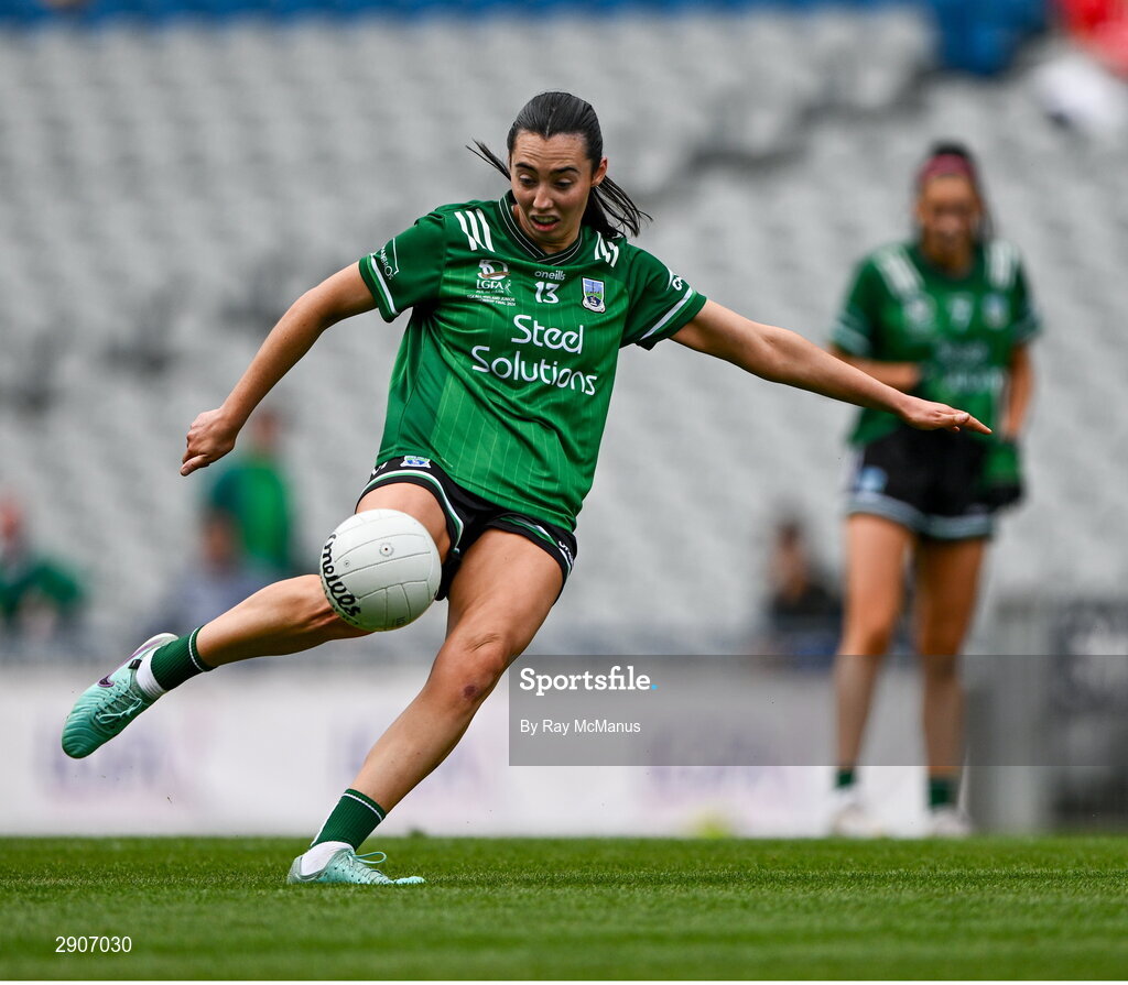 4 August 2024; Bláithín Bogue of Fermanagh during the TG4 All-Ireland Ladies Junior Football Championship final match between Fermanagh and Louth at Croke Park, Dublin. Photo by Ray McManus/Sportsfile