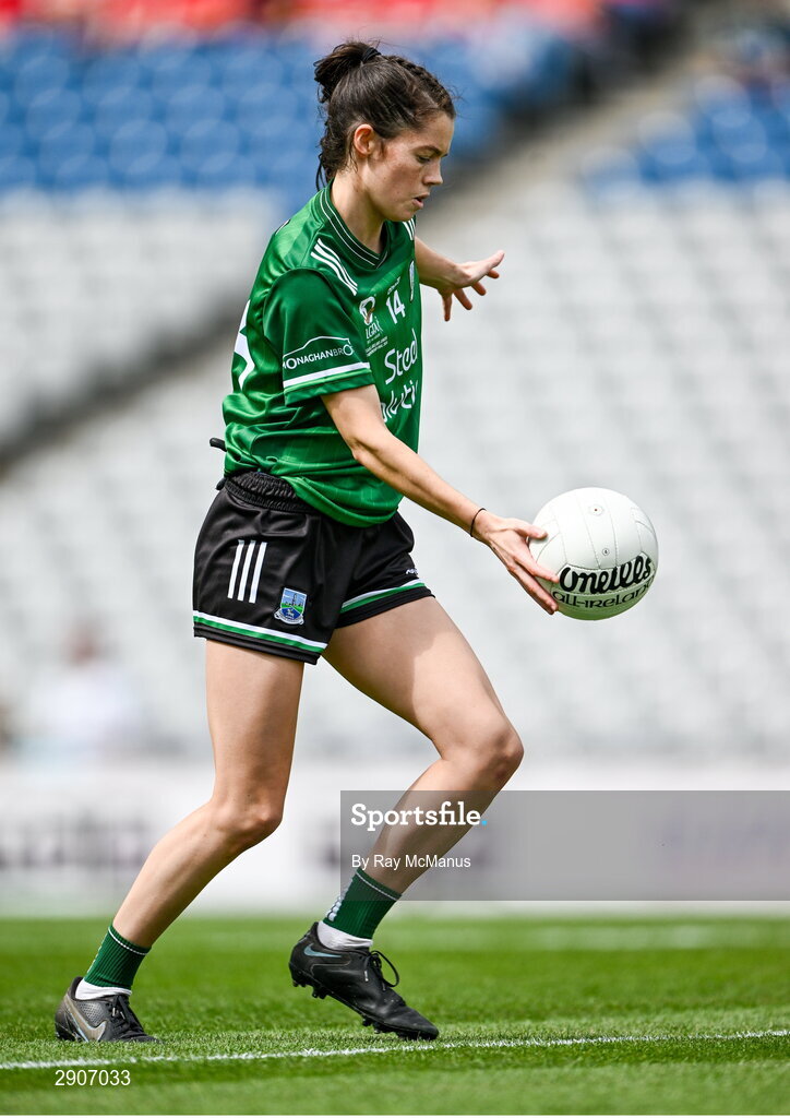 4 August 2024; Eimear Smyth of Fermanagh during the TG4 All-Ireland Ladies Junior Football Championship final match between Fermanagh and Louth at Croke Park, Dublin. Photo by Ray McManus/Sportsfile