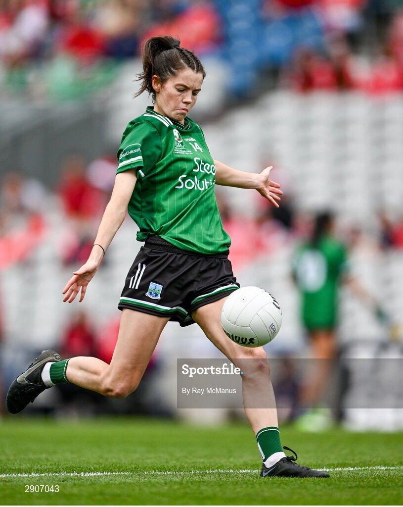 4 August 2024; Eimear Smyth of Fermanagh during the TG4 All-Ireland Ladies Junior Football Championship final match between Fermanagh and Louth at Croke Park, Dublin. Photo by Ray McManus/Sportsfile