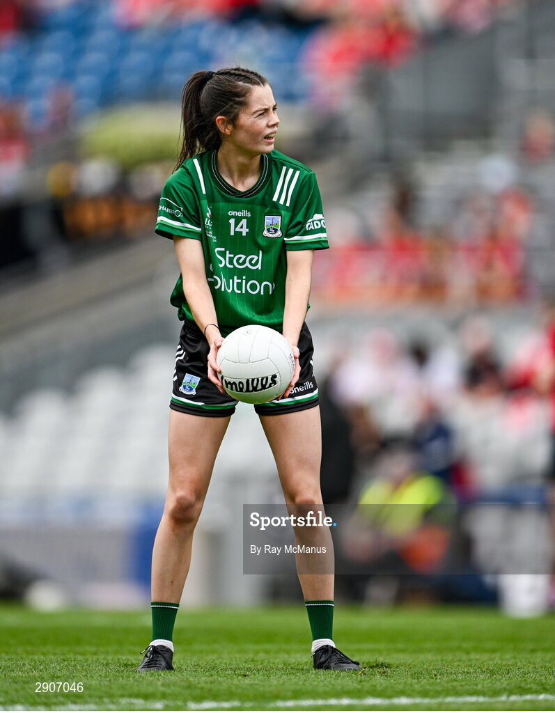 4 August 2024; Eimear Smyth of Fermanagh during the TG4 All-Ireland Ladies Junior Football Championship final match between Fermanagh and Louth at Croke Park, Dublin. Photo by Ray McManus/Sportsfile