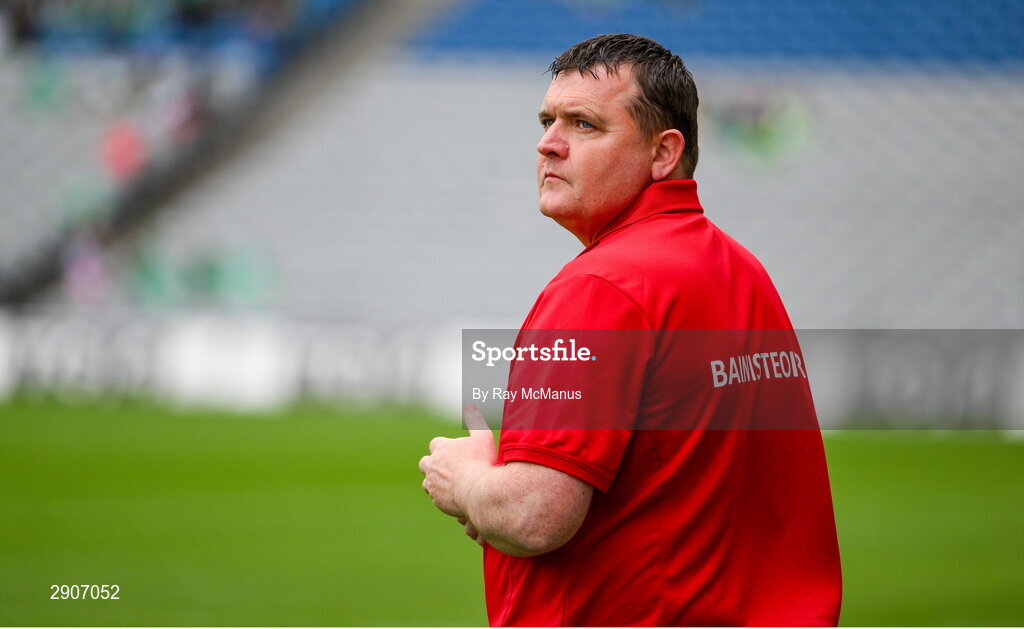 4 August 2024; Louth manager Paul Hanlon during the TG4 All-Ireland Ladies Junior Football Championship final match between Fermanagh and Louth at Croke Park, Dublin. Photo by Ray McManus/Sportsfile