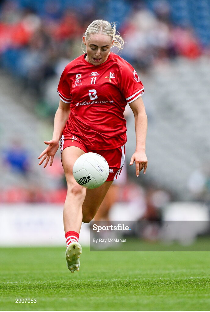 4 August 2024; Aoife Russell of Louth during the TG4 All-Ireland Ladies Junior Football Championship final match between Fermanagh and Louth at Croke Park, Dublin. Photo by Ray McManus/Sportsfile