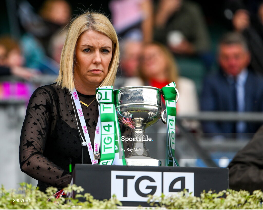 4 August 2024; Paula Prunty, Operations and Planning Manager at Ladies Gaelic Football Association, during the TG4 All-Ireland Ladies Junior Football Championship final match between Fermanagh and Louth at Croke Park, Dublin. Photo by Ray McManus/Sportsfile