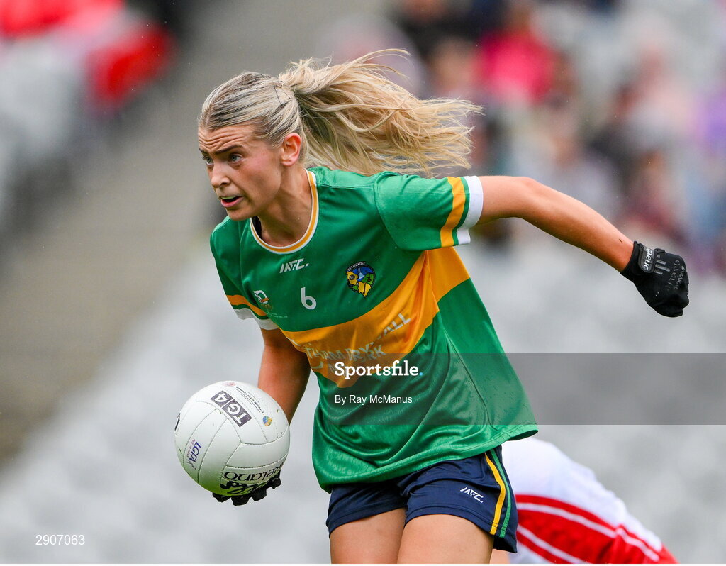 4 August 2024; Kasey Bruen of Leitrim during the TG4 All-Ireland Ladies Football Intermediate Championship final match between Leitrim and Tyrone at Croke Park, Dublin. Photo by Ray McManus/Sportsfile