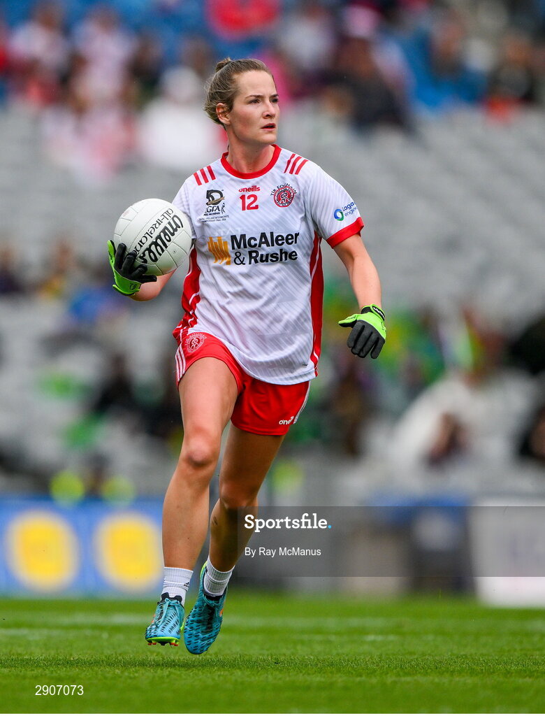 4 August 2024; Emma Jane Gervin of Tyrone during the TG4 All-Ireland Ladies Football Intermediate Championship final match between Leitrim and Tyrone at Croke Park, Dublin. Photo by Ray McManus/Sportsfile