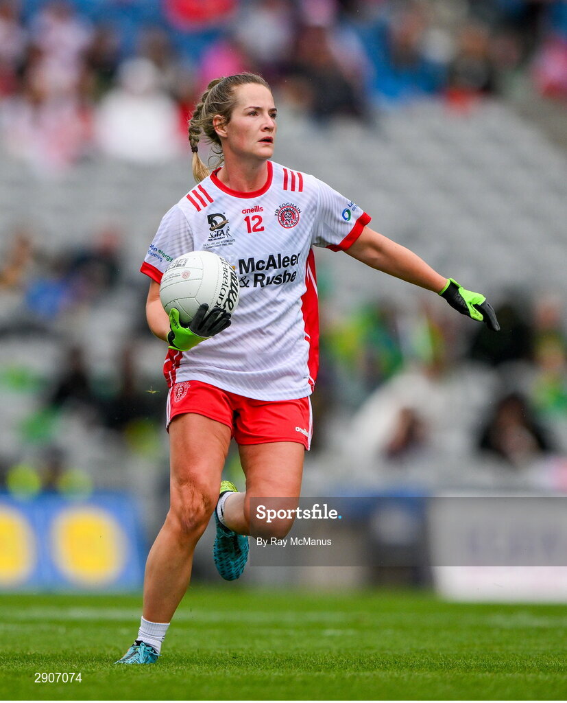 4 August 2024; Emma Jane Gervin of Tyrone during the TG4 All-Ireland Ladies Football Intermediate Championship final match between Leitrim and Tyrone at Croke Park, Dublin. Photo by Ray McManus/Sportsfile