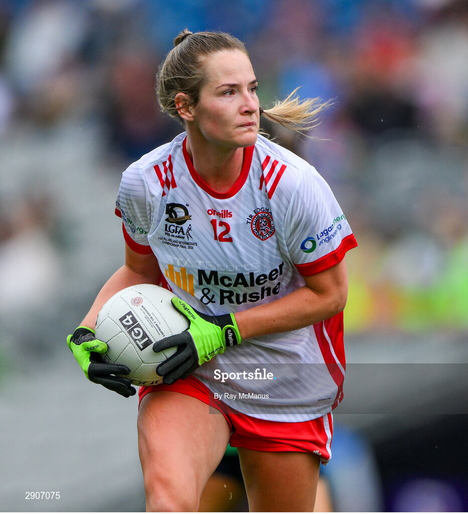 4 August 2024; Emma Jane Gervin of Tyrone during the TG4 All-Ireland Ladies Football Intermediate Championship final match between Leitrim and Tyrone at Croke Park, Dublin. Photo by Ray McManus/Sportsfile