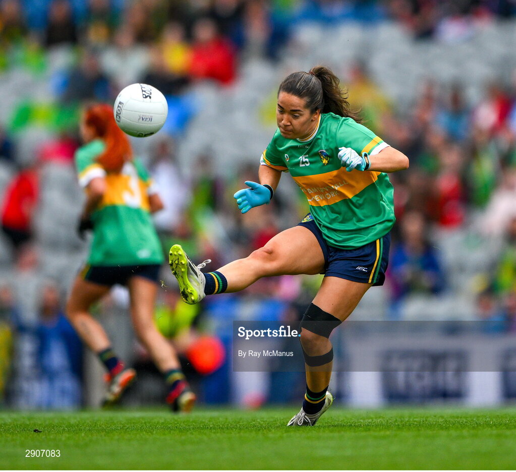 4 August 2024; Leah Fox of Leitrim during the TG4 All-Ireland Ladies Football Intermediate Championship final match between Leitrim and Tyrone at Croke Park, Dublin. Photo by Ray McManus/Sportsfile