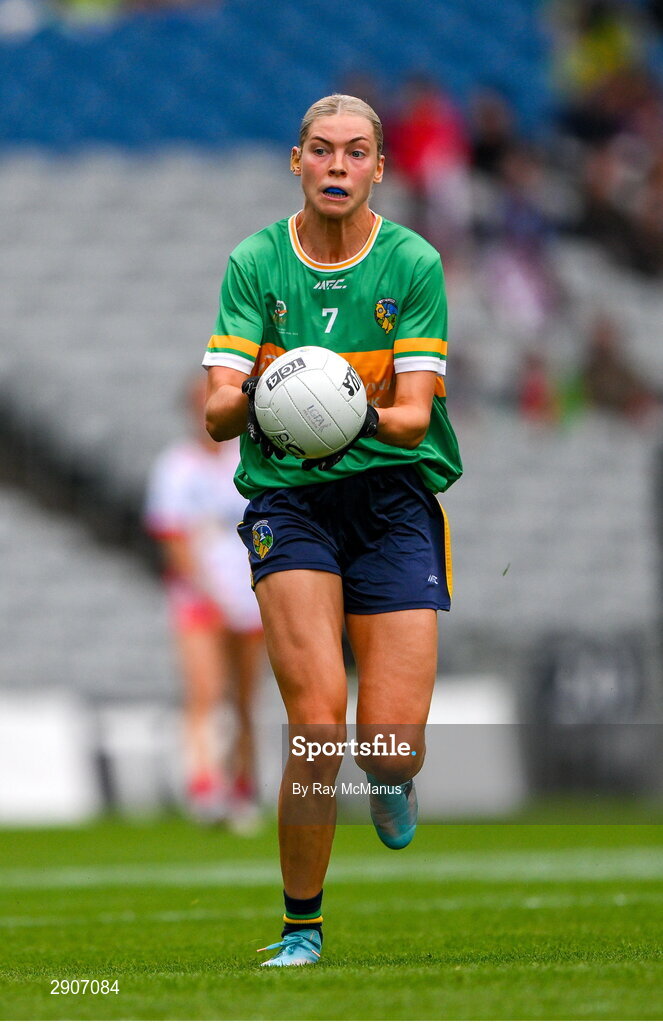 4 August 2024; Elise Bruen of Leitrim during the TG4 All-Ireland Ladies Football Intermediate Championship final match between Leitrim and Tyrone at Croke Park, Dublin. Photo by Ray McManus/Sportsfile