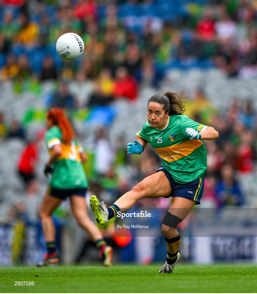 4 August 2024; Leah Fox of Leitrim during the TG4 All-Ireland Ladies Football Intermediate Championship final match between Leitrim and Tyrone at Croke Park, Dublin. Photo by Ray McManus/Sportsfile