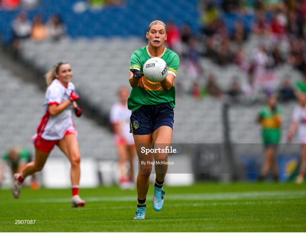 4 August 2024; Elise Bruen of Leitrim during the TG4 All-Ireland Ladies Football Intermediate Championship final match between Leitrim and Tyrone at Croke Park, Dublin. Photo by Ray McManus/Sportsfile