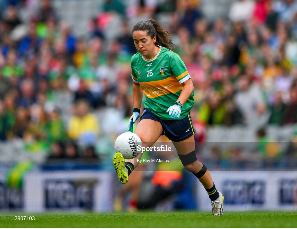 4 August 2024; Leah Fox of Leitrim during the TG4 All-Ireland Ladies Football Intermediate Championship final match between Leitrim and Tyrone at Croke Park, Dublin. Photo by Ray McManus/Sportsfile