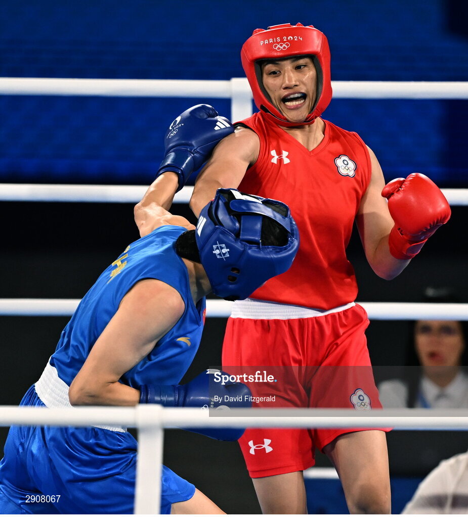 6 August 2024; Nien Chin Chen of Team Chinese Taipei, right, and Liu Yang of Team People's Republic Of China at Court Philippe-Chatrier in Roland Garros Stadium during the 2024 Paris Summer Olympic Games in Paris, France. Photo by David Fitzgerald/Sportsfile
