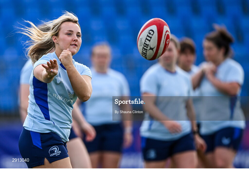 9 August 2024; Aoife Dalton during the Leinster Rugby women's captain's run at Energia Park in Dublin. Photo by Shauna Clinton/Sportsfile