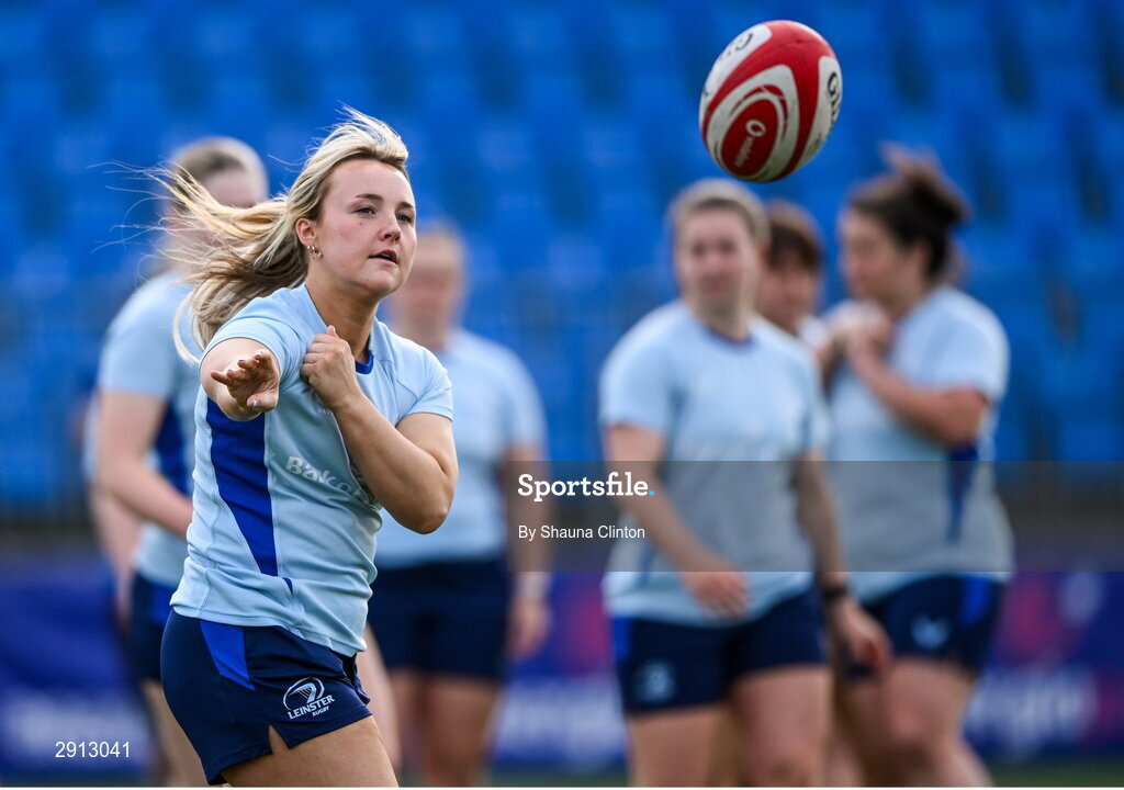 9 August 2024; Aoife Dalton during the Leinster Rugby women's captain's run at Energia Park in Dublin. Photo by Shauna Clinton/Sportsfile